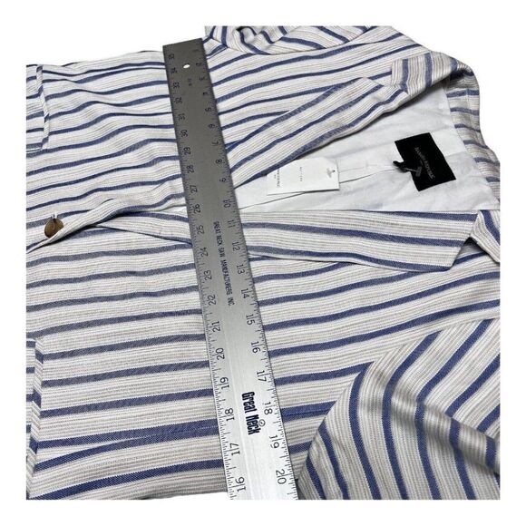 Banana Republic Boyfriend Blue Stripe Blazer Single Button Layer Work - Picture 3 of 12